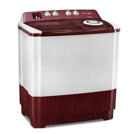 Original reference image of the maroon and white twin-tub washing machine